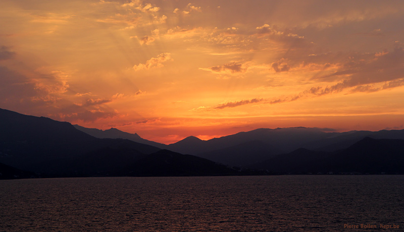 D�part de Bastia, coucher de soleil - Corse